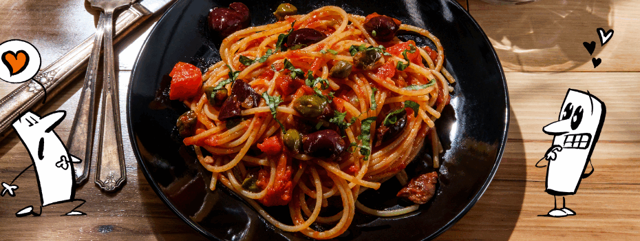 Lingula I Italijanščina - špageti Alla puttanesca